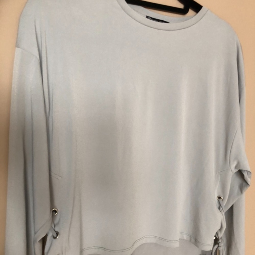 NEW Zara long sleeve laced up top
